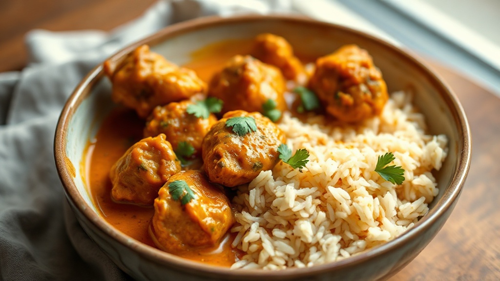 Pollo al curry con arroz