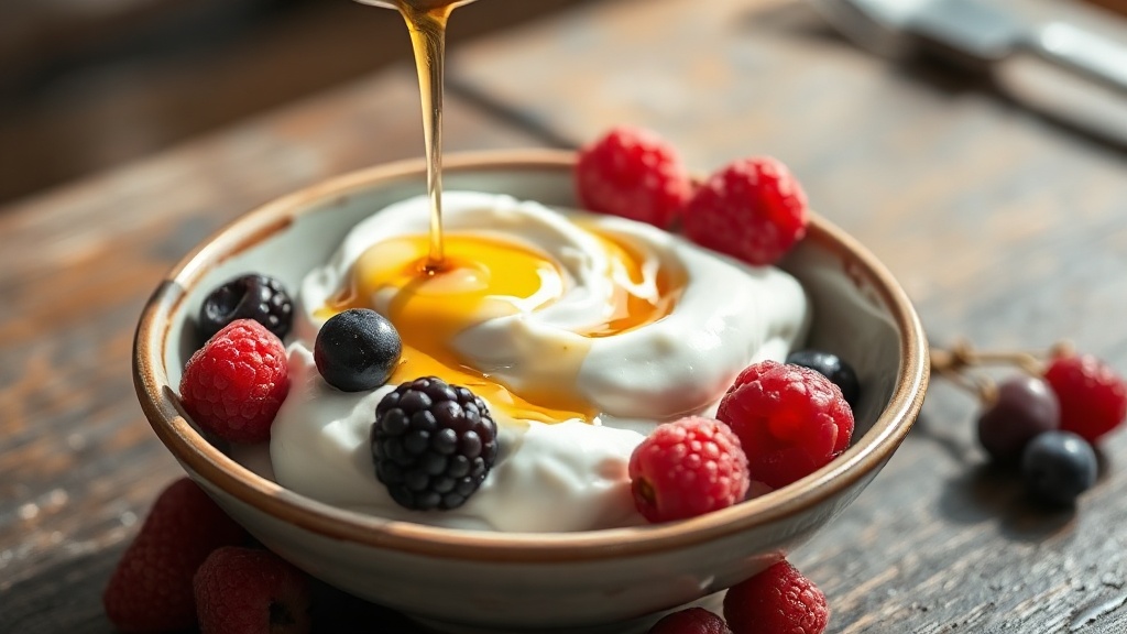 Yogur con frutas del bosque